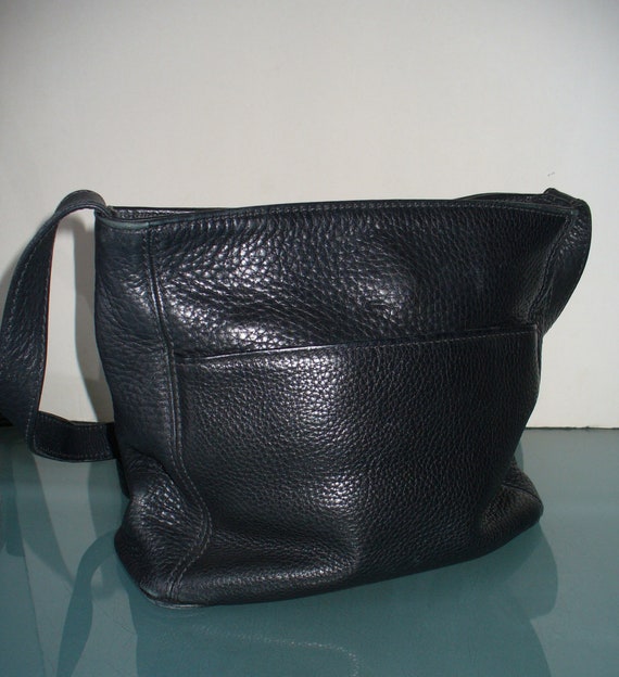 Vintage Coach Navy Blue Pebbled Leather Sonoma Sh… - image 7