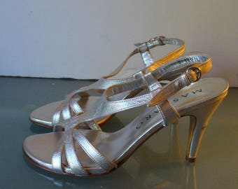 Vintage Jaime Mascaro Metallic Silver  Heels Size 37 EU