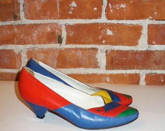 Vintage Pollini Leather Pumps Size 36.5 EU Made in Italy.
