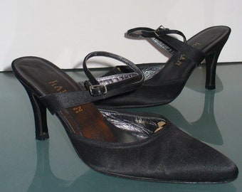 Vintage Ralph Lauren Satin Ankle Strap Shoes Size 7.5 US