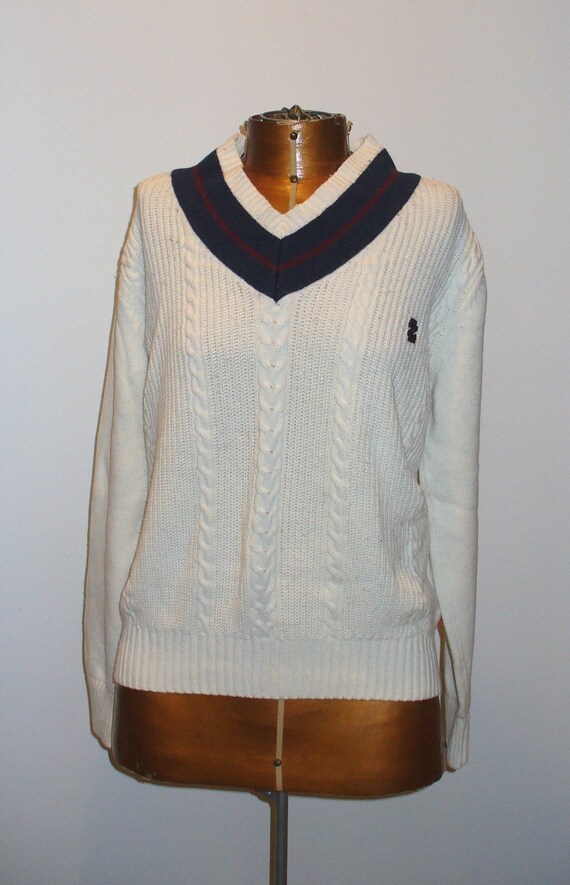 Vintage Izod Cotton Tennis Sweater Size S - Etsy