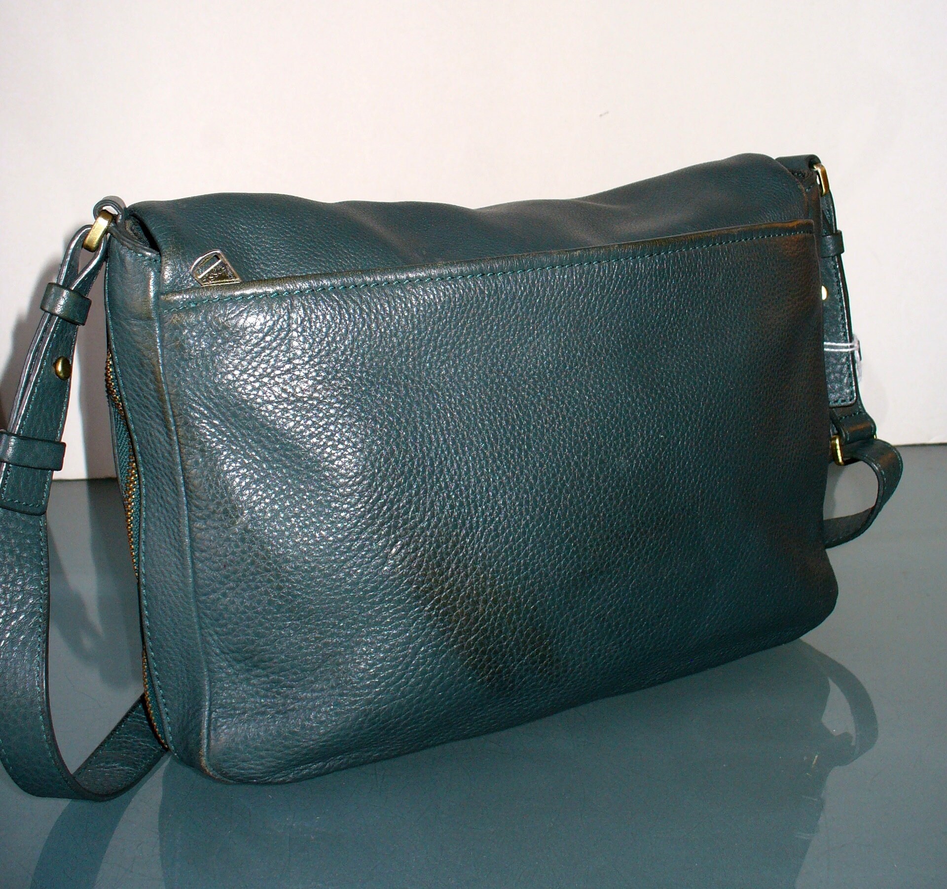 Vintage Teal Green Fossil Crossbody Bag