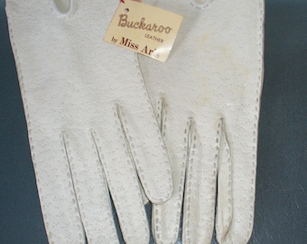 Vintage Miss Aris Buckaroo Leather Gloves Size 6.5