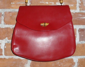 Vintage Dofan Made in France Cherry Red Handbag