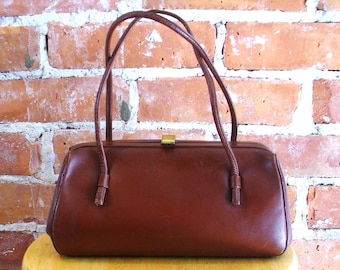 Vintage Caramel Brown Petite Handbag
