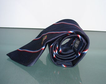 CJ Schmidt German Crest  and Stripe Silk Necktie