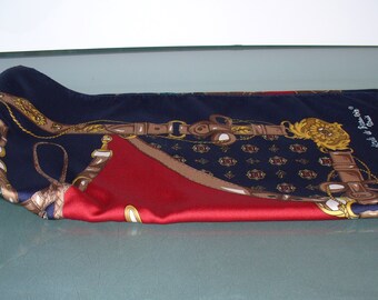 Vintage Nicole De Beauvoir Paris Equestrian Theme Silk Scarf