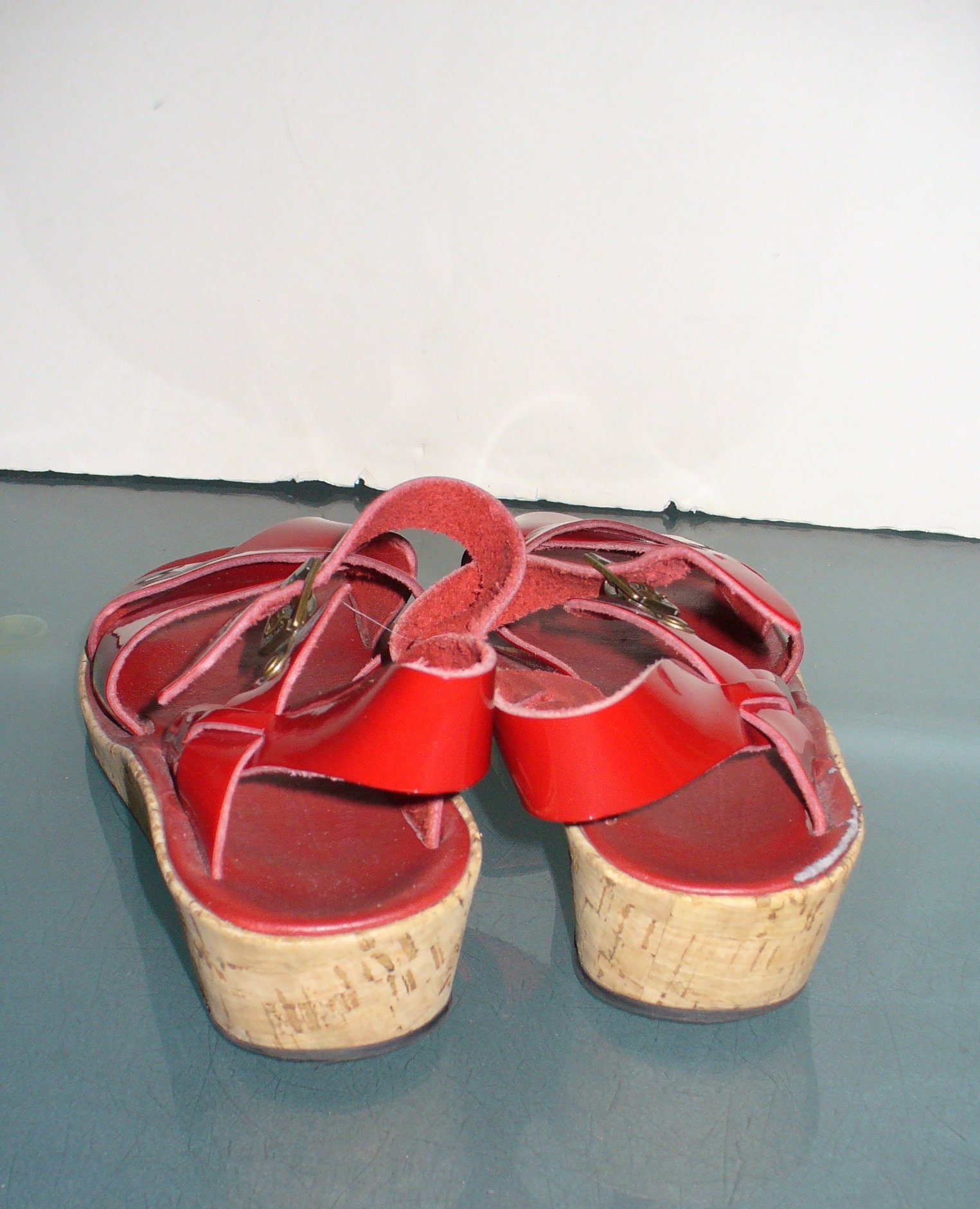 KorkEase Red Patent Leather Sandals Size 7 US