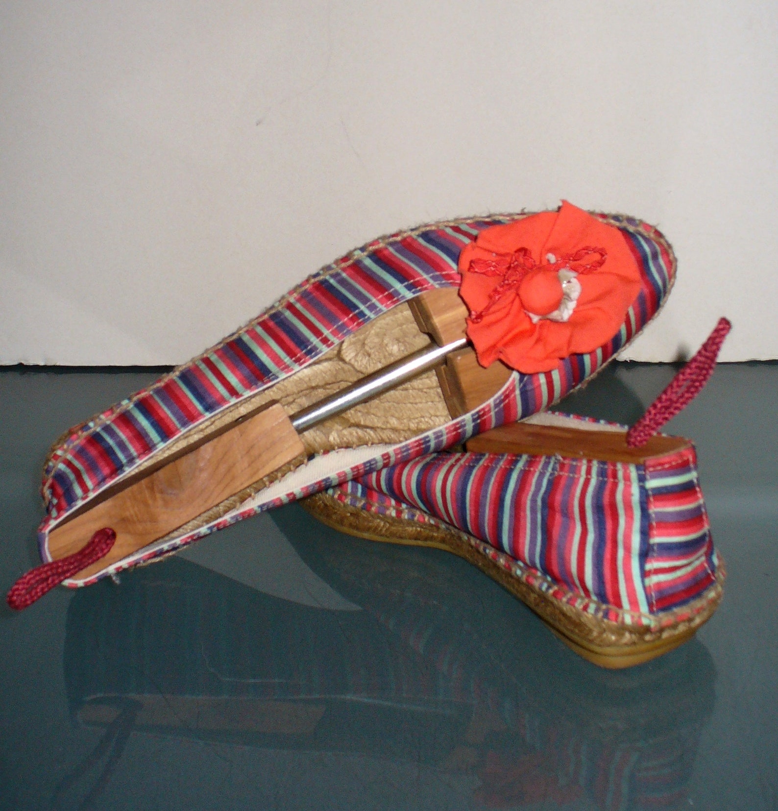 striped ballet flat espadrilles made in spain size 39 eu