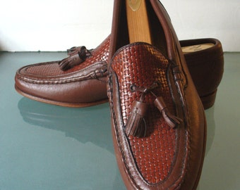Vintage Johnston & Murphy Handsewn Tassle Loafer Crown Aristocrat 10M