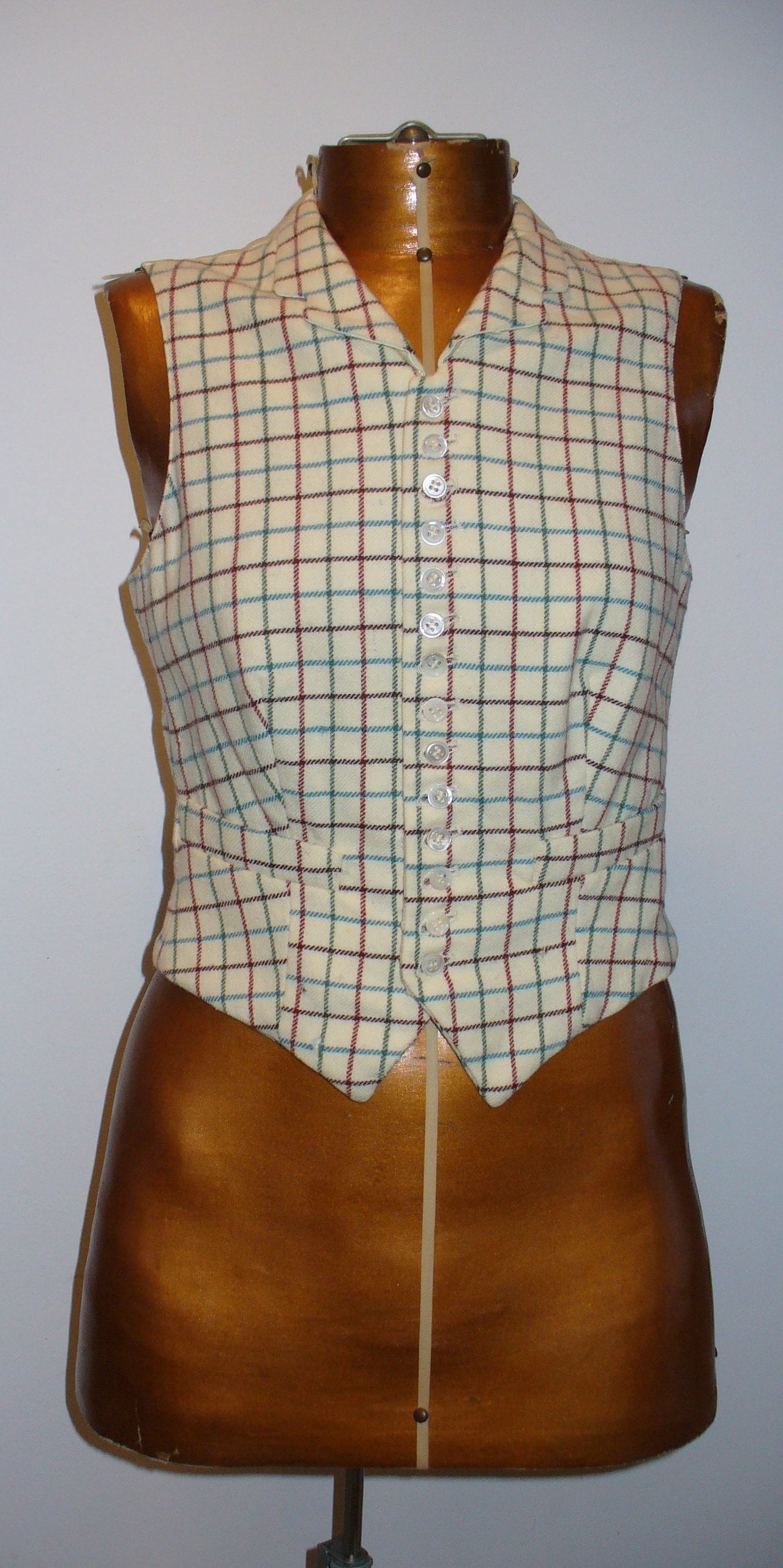 Vintage Ralph Lauren Tattersall Vest Size 6