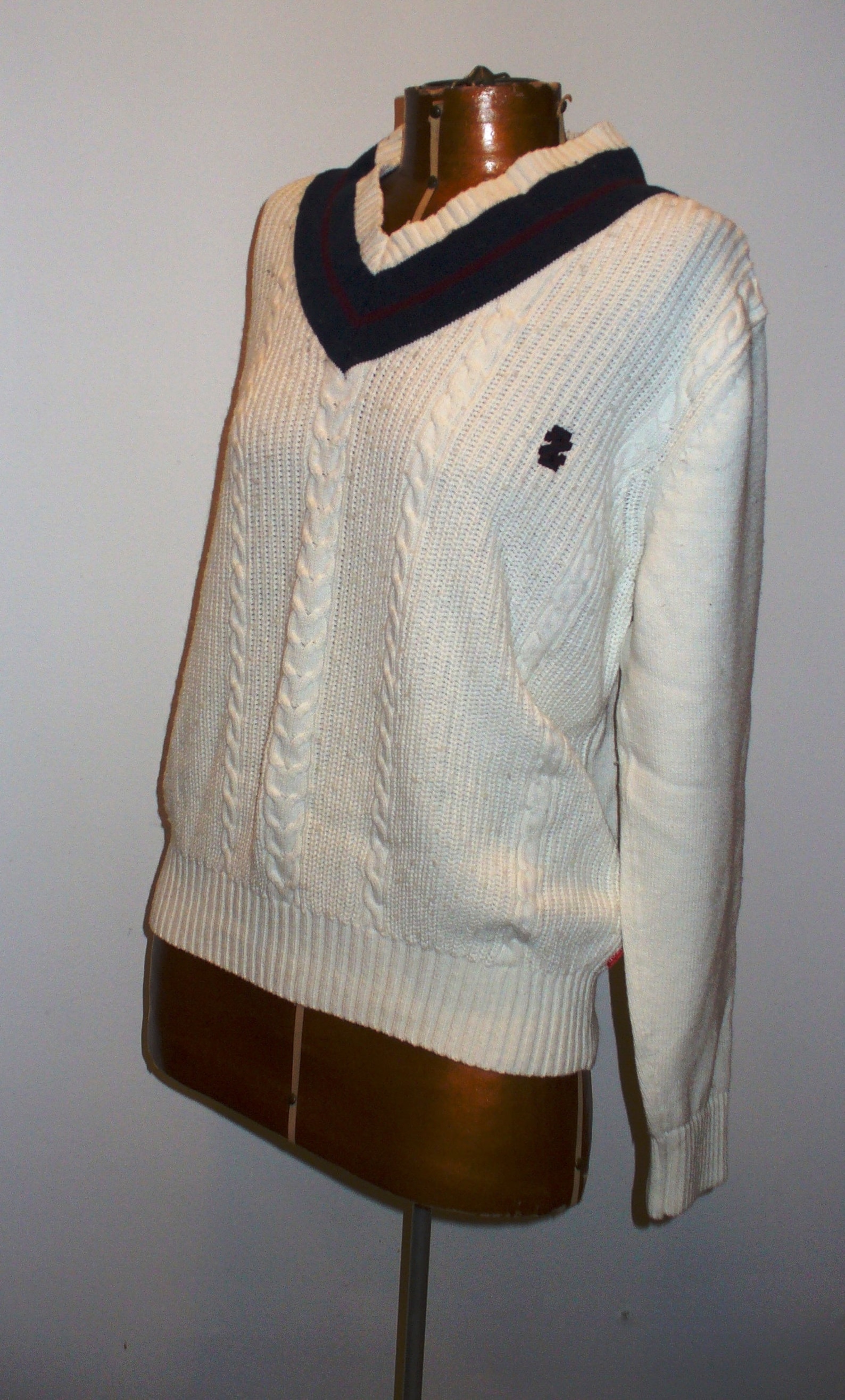 Vintage Izod Cotton Tennis Sweater Size S Etsy