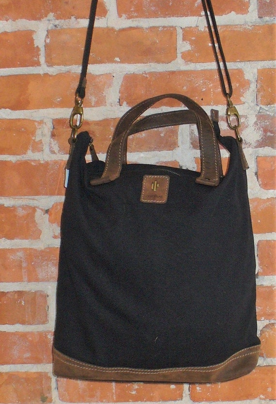 Vintage Cactus Canvas & Leather Tote Bag