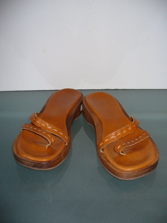 J. Crew Wood And Leather Slide Sandals Size 9 - image 8