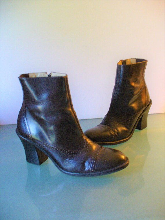 Vintage Kenneth Cole Brown Wingtip Short Boots Size 8.5M Etsy