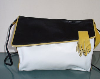 Preppy Napa Leather Bumble Bee  Yellow & Black Shoulder Bag
