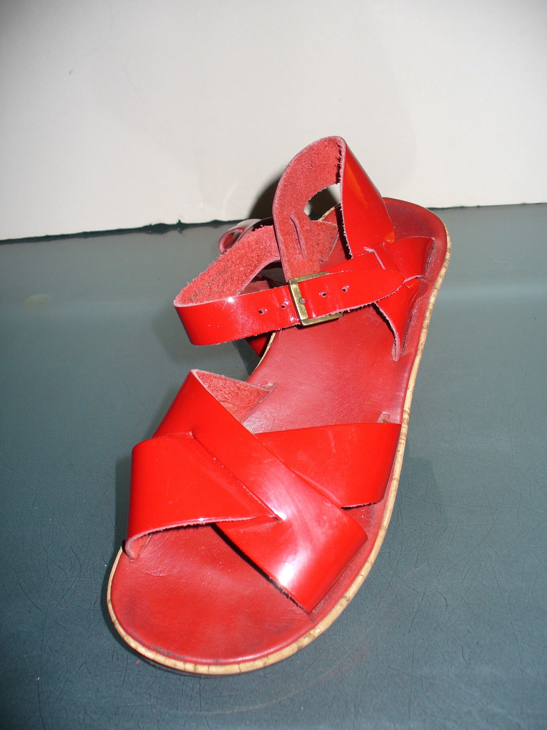KorkEase Red Patent Leather Sandals Size 7 US