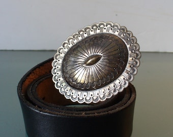 Vintage Leather Works Buffalo  Concha Buckle Belt