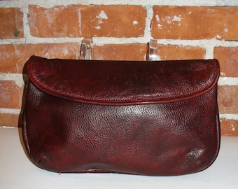 Vintage Pappagallo Oxblood Clutch Bag