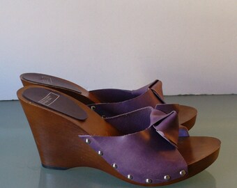 United Colors of Benetton Purple Platform Sandals Size 40 EU