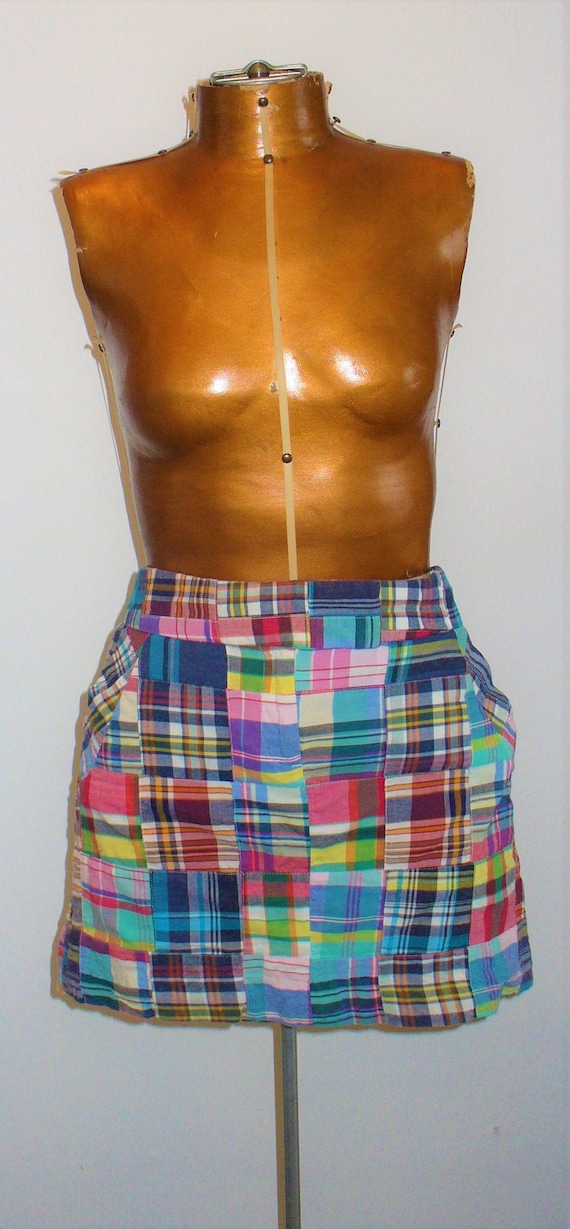Vintage J. Crew India Madras Skirt Size 0