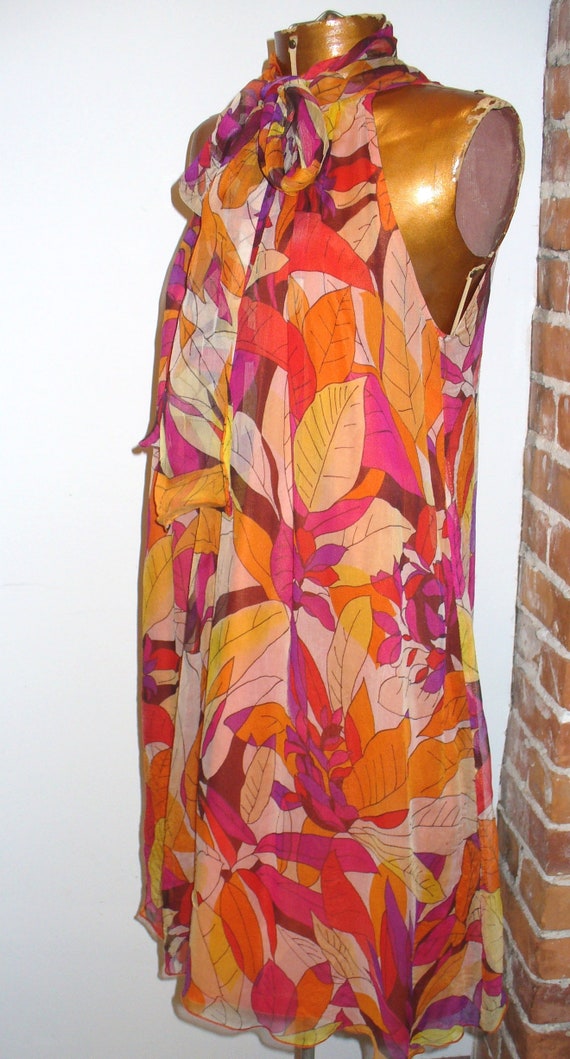 Vintage Serena Kay Made in France Silk Dress Size… - image 3