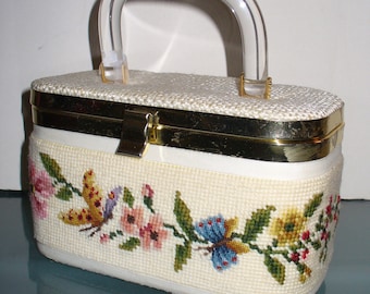 Vintage JR Needlepoint Handbag