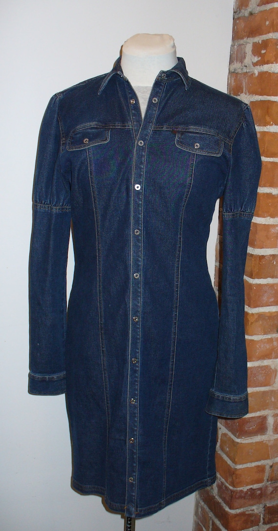 Vintage Ralph Lauren Denim Poet Dress Size 10 - image 1