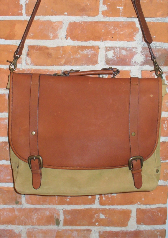 Nu Buck Leather Messenger Bag