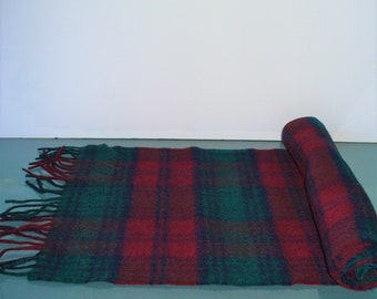 Vintage Pringle Made in Scotland Tartan Plaid Cashmere Scarf