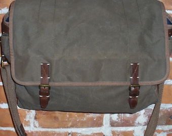 J. Crew Rugged Canvas & Leather Messenger Bag