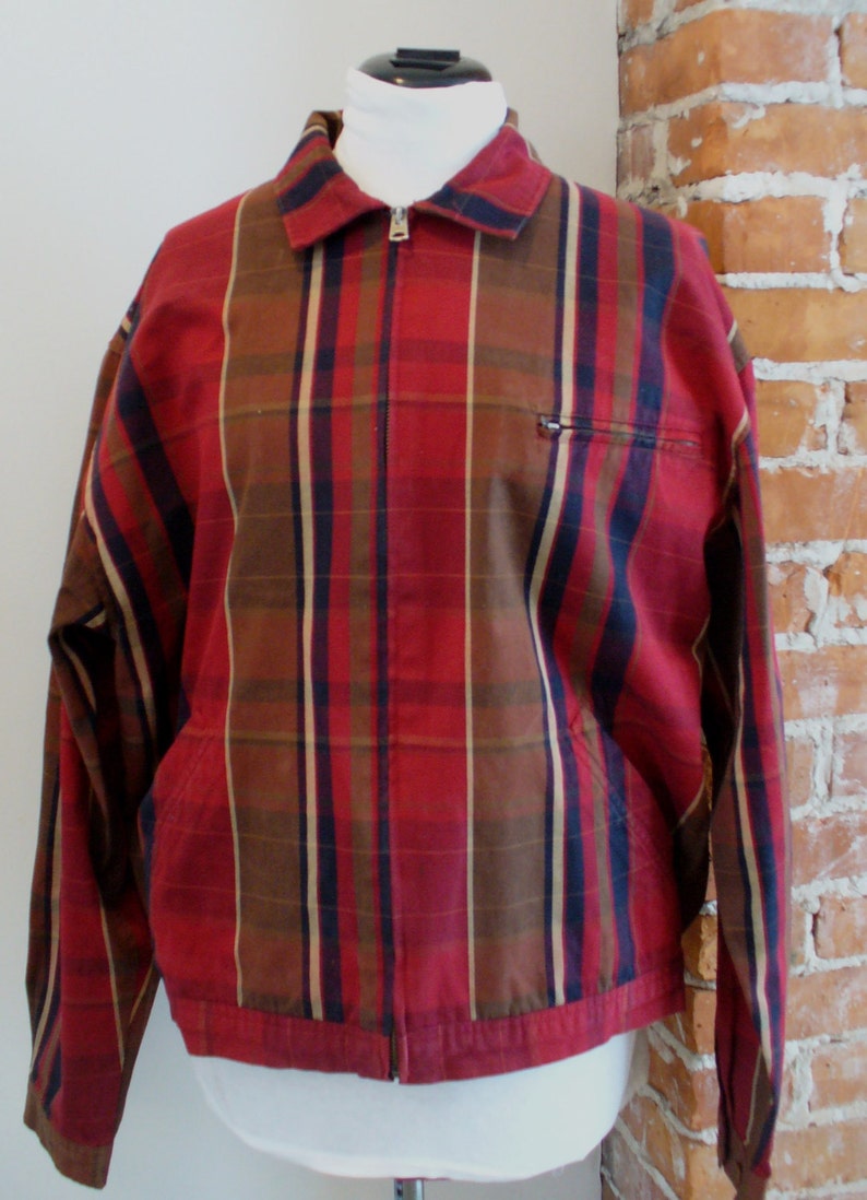 Vintage Ralph Lauren Plaid Summer Jacket Size L Etsy