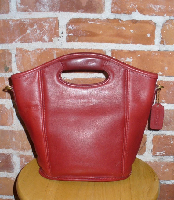 Vintage Coach Red Mini Shopper Tote Purse