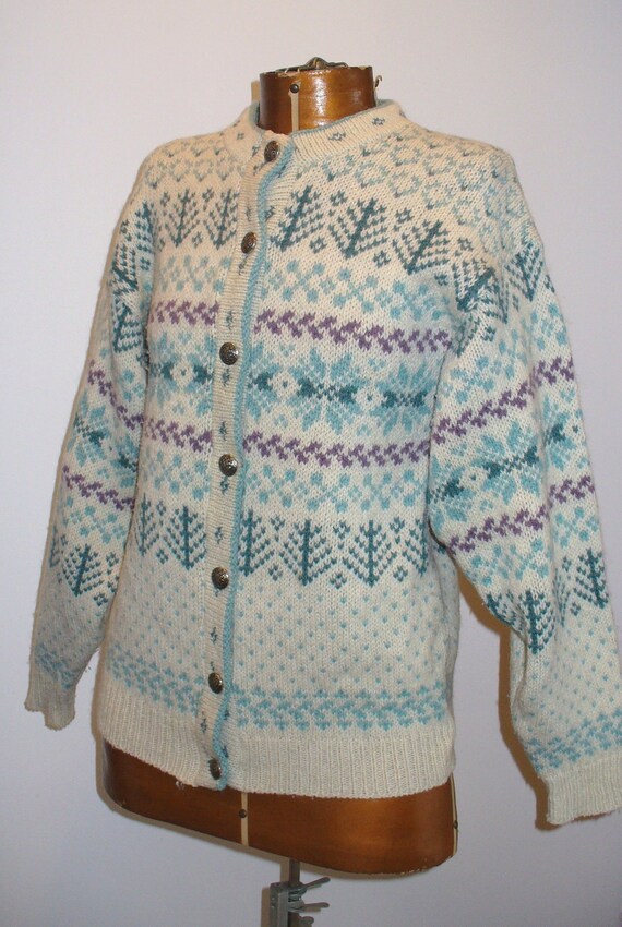 Vintage LL Bean Scandinavian Cardigan Sweater Siz… - image 1