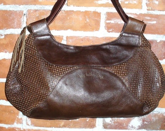 Vintage Velez Leather Perforated Leather Hobo Bag