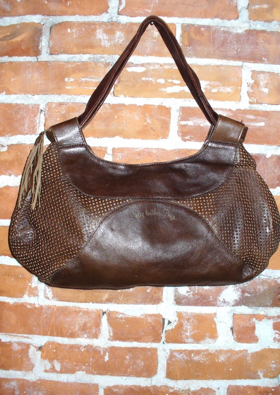 Vintage Velez Leather Perforated Leather Hobo Bag