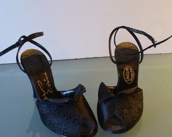 Vintage I. Miller Evins Satin Ankle Strap Shoes