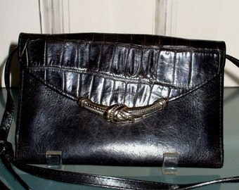 Vintage Brighton Black Crocodile Embossed Wallet