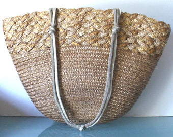 Vintage Large  Straw Tote Bag