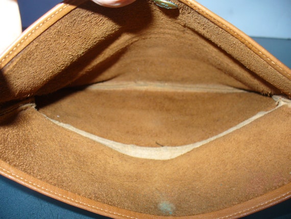 Vintage Caramel Leather Clutch Bag - image 7