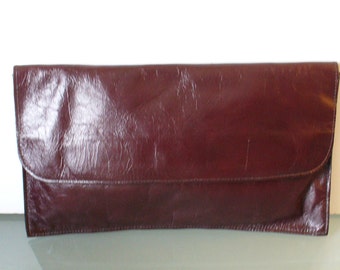 Vintage Boho Tadora of Buffalo Oxblood Clutch Bag