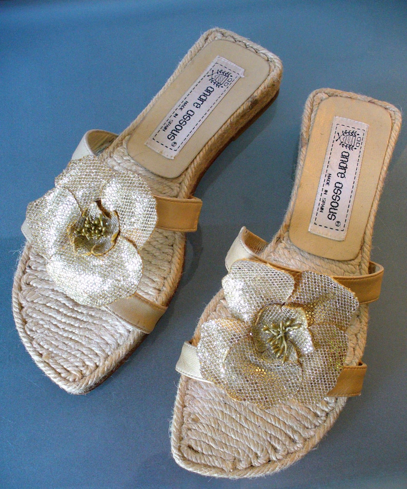 Andre Assous Made in Spain Espadrille Slides Size 7.5