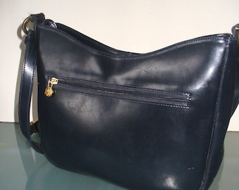 Vintage Pourchet Navy Blue Cross Body Bag