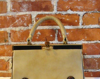 Vintage Continental Handmade Pebbled Leather Handbag
