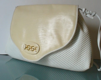 Varon Perforated Leather & Snakeskin Clutch Bag