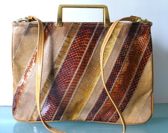 Vintage Varon Snake Skin  Briefcase Style Bag