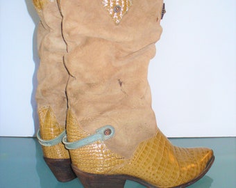 Vintage Zodiac Cow Girl Boots Size 8.5M