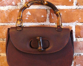 Vintage Bamboo Handled  Handbag