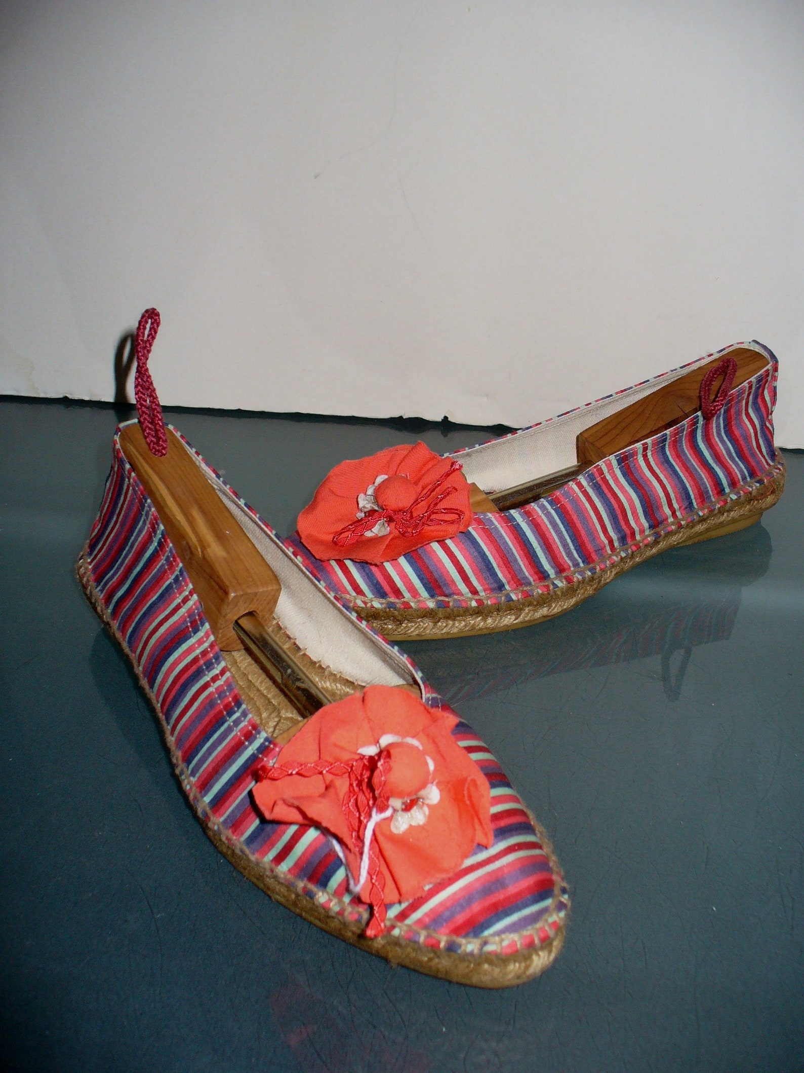 striped ballet flat espadrilles made in spain size 39 eu