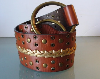 Studded Leather Corset Belt